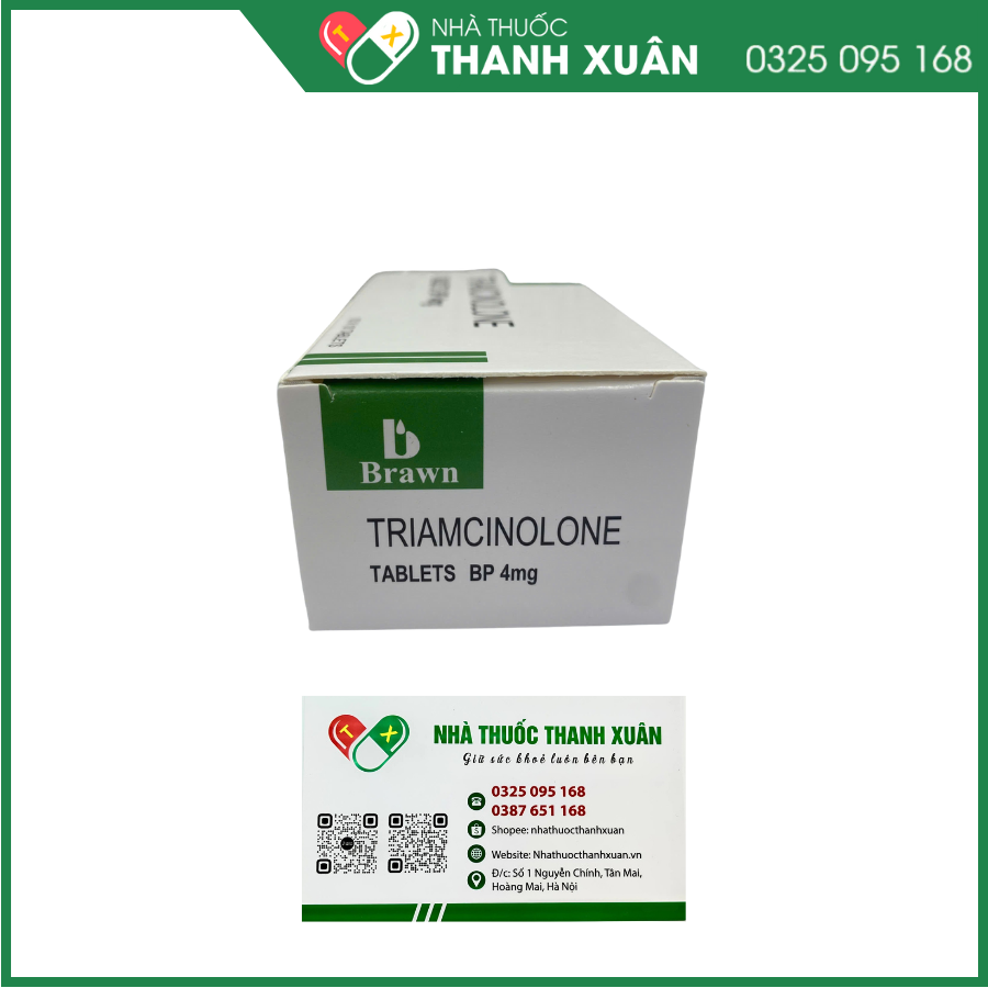 Triamcinolone Tablets BP 4mg điều trị viêm thấp khớp, chống dị ứng, các bệnh ngoài da